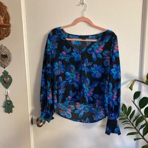 Sanctuary Blue and Pink Floral Blouse